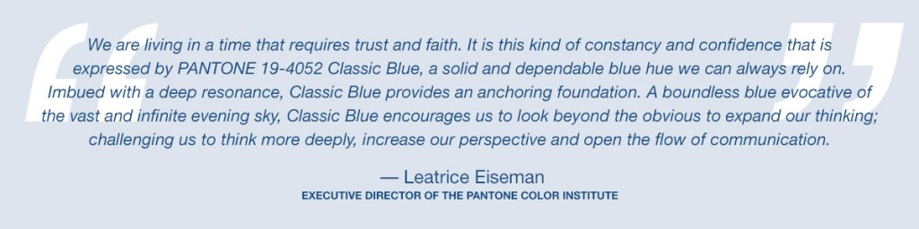 Pantone Color of the Year: Classic Blue 