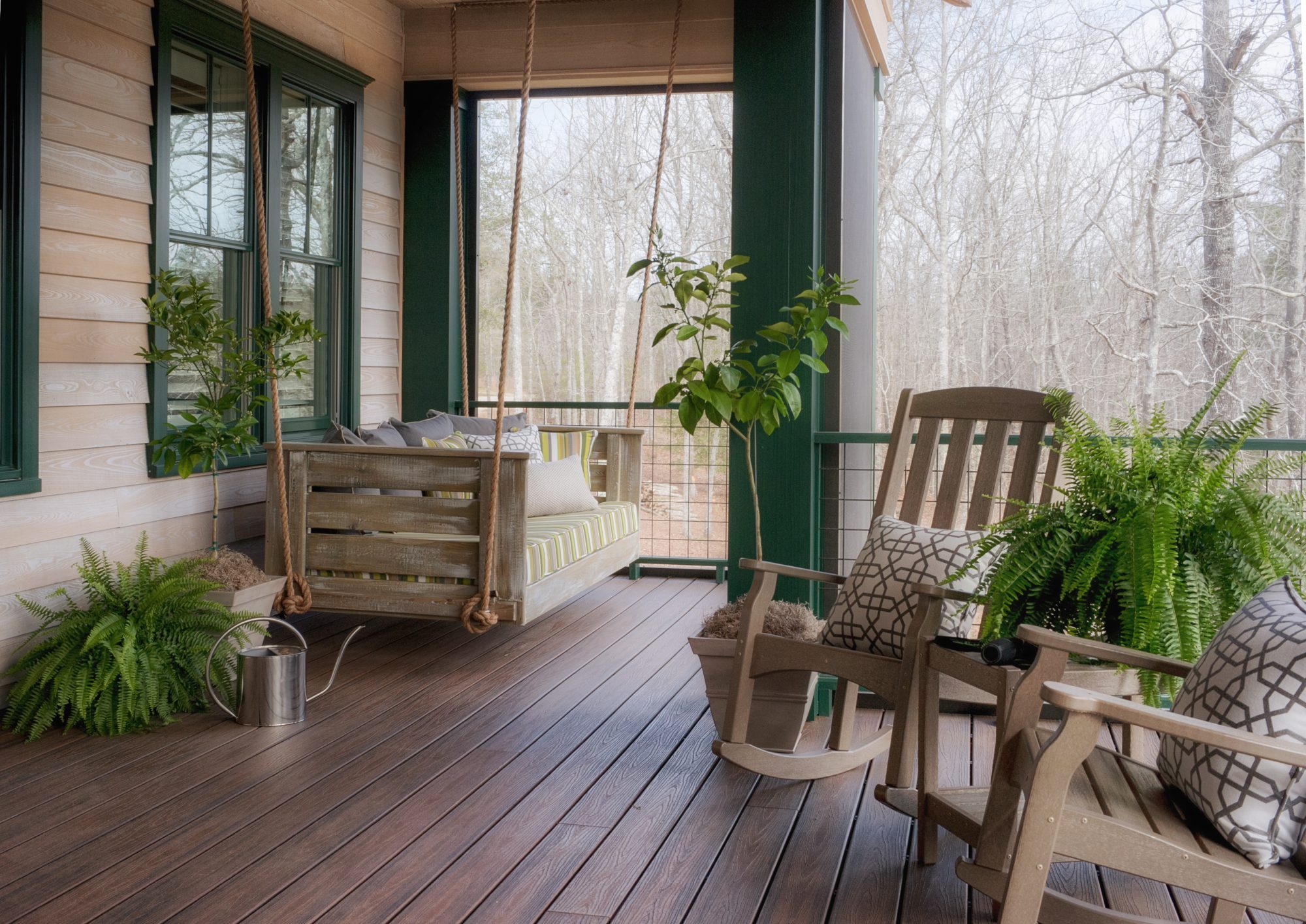 porch, outdoor space, porch swing