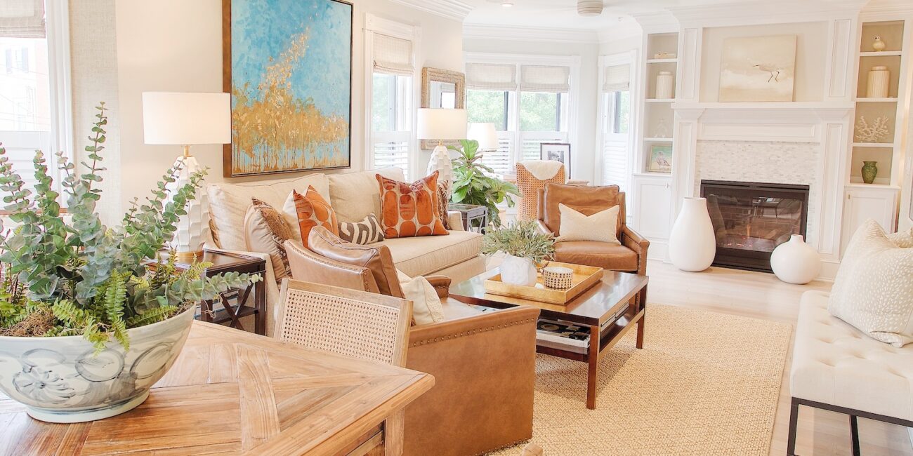 Great Room Remotely Designed Newburyport Condo (Lori Marvel)